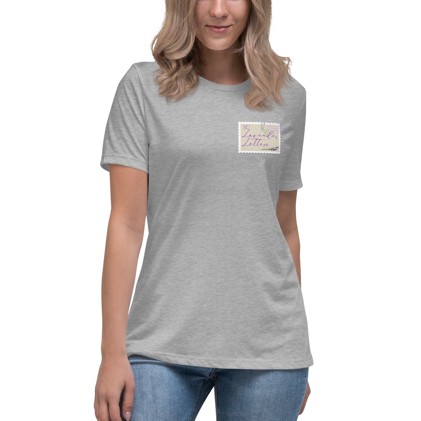 Lavender Letters Stamp Women's Relaxed T-Shirt