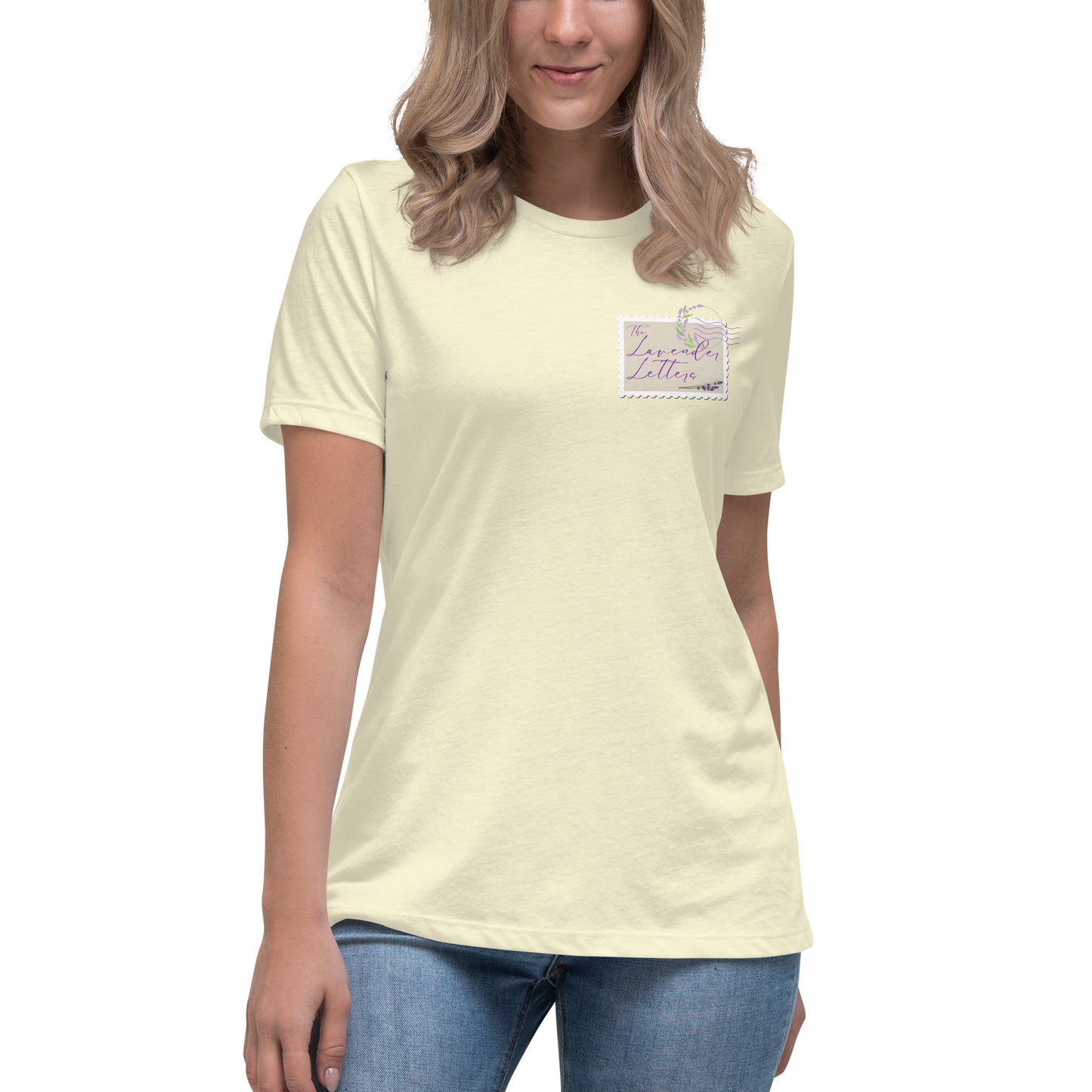 Lavender Letters Stamp Women's Relaxed T-Shirt