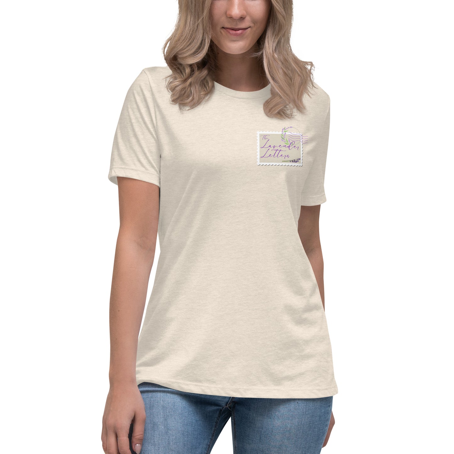 Lavender Letters Stamp Women's Relaxed T-Shirt