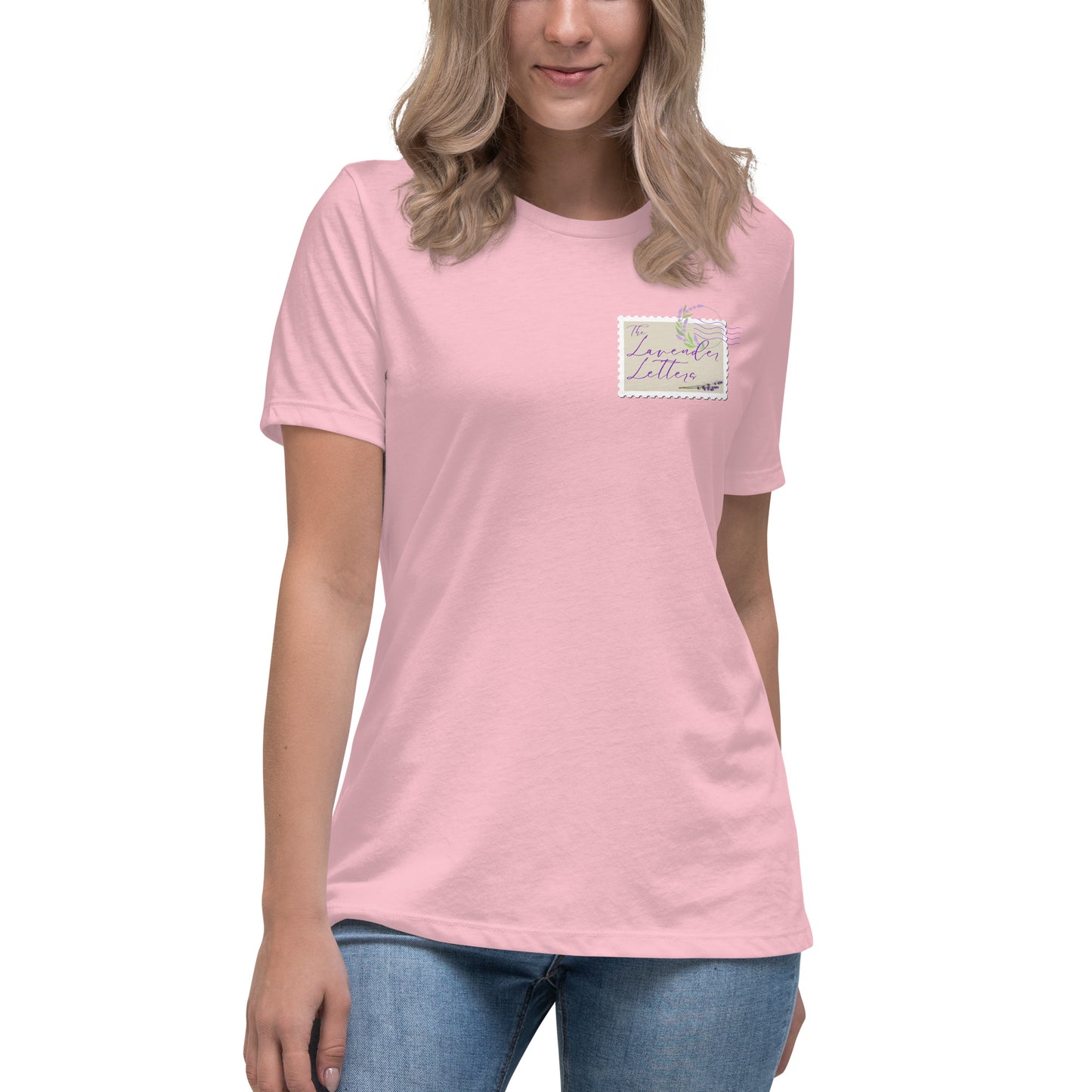 Lavender Letters Stamp Women's Relaxed T-Shirt