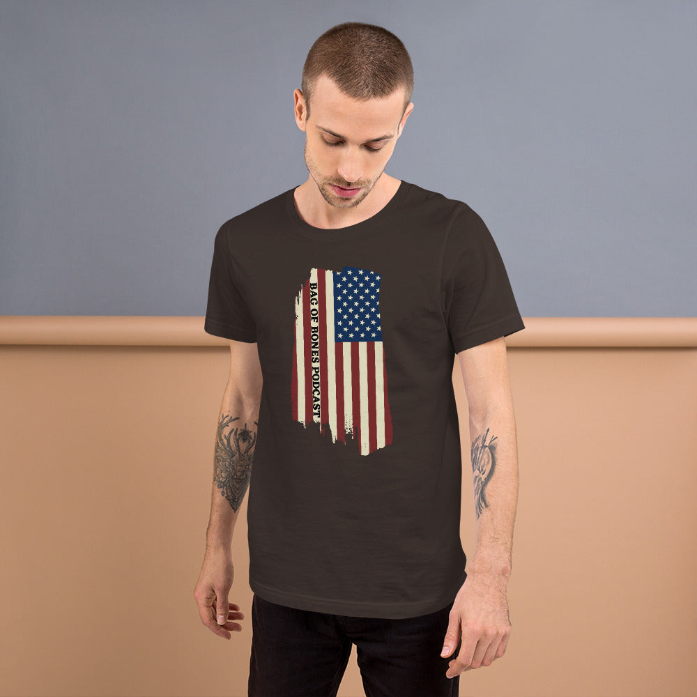 Bag of Bones Podcast Tattered Flag T-shirt